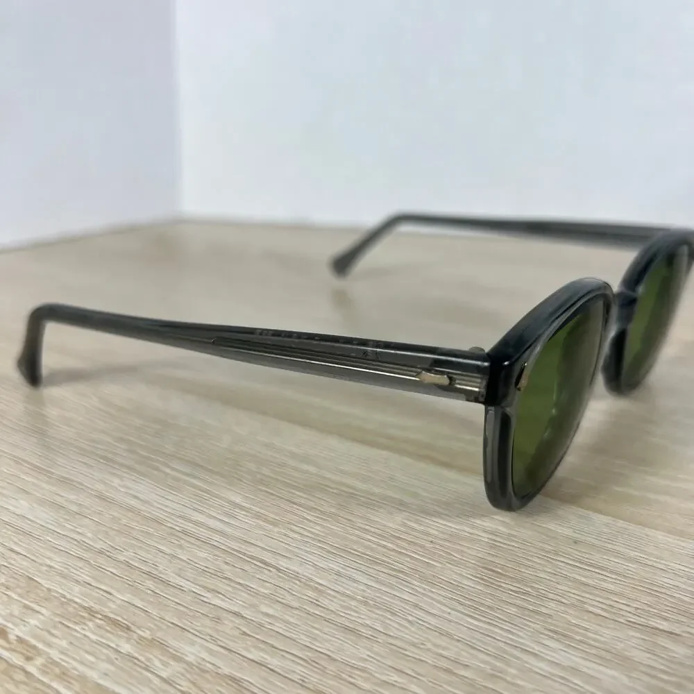 Vintage RARE! American Optical Horn-Rimmed Sunglasses Gray Clear Green Lenses